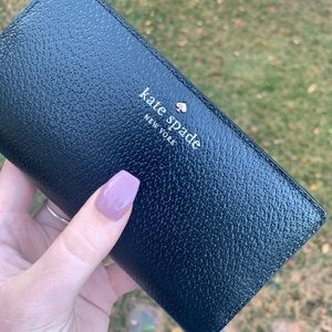 KATE SPADE BLACK BIFOLD SLIM WALLET